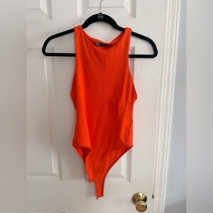 Zara orange bodysuit Size S